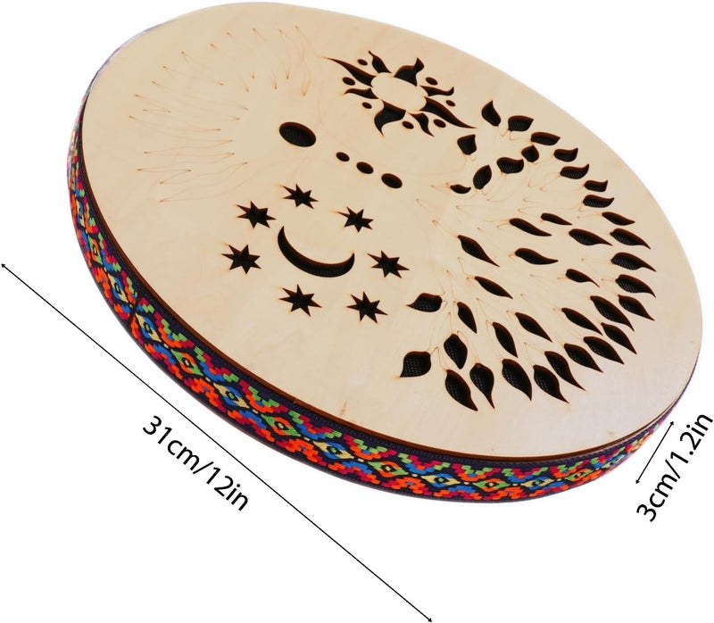 summvox 12INCH Ocean Drum,Water Stream Drum,Rain Disk "Water-Fall",Sound Healing,Onomatopoeic Music,For Performance Accompaniment（Tree of Life） - Image 2